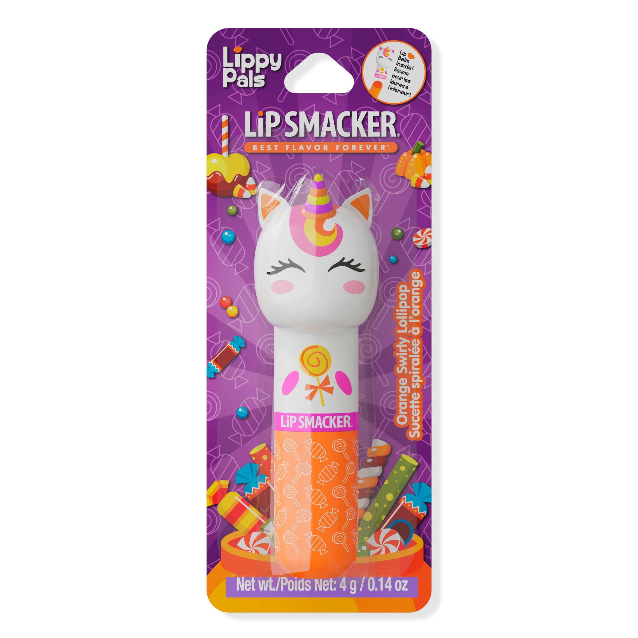 Lip Smacker Halloween Sweet Candy Lippy Pal - Unicorn Orange Swirly Lollipop