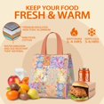 thumbnail image 5 of Pioneer Flower Floral Print Pattern Insulated Lunch Bag for Women & Adults,Large Portable Soft Cooler Lunch Bag,Thermal Food Storage Tote with Pearl Cotton,8.66L,8.75x5.75x9.5 Inch, 5 of 6