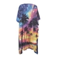 thumbnail image 2 of POLERO High Quality Fabrics Long Kimono Swimsuit Cover Up for Beach Casual Free Size Bathing Suit Cover Up Cosmic Palm Sunset Design, 2 of 6