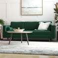 thumbnail image 5 of Jax 87" Mid Century Velvet Sofa Couch, Modern 3 Seater Sofa with 2 Bolster Pillows, Tufted Sofa Pillow Back for Living Room Bedroom Apartment Dorm Office, in Green, 5 of 6