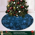 thumbnail image 6 of FMSHPON Blue Christmas Snowflake Xmas Christmas Tree Skirt Stand Mat for Holiday Party Decoration Indoor Outdoor 36 inches, 6 of 6
