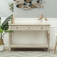 thumbnail image 2 of LuxenHome Whitewashed Wood 3-Drawer 1-Shelf Console and Entry Table, 2 of 10