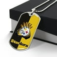 thumbnail image 3 of Steelers Dog Tag - Graphic Military Dog Tag Necklace (Optional Personalized Engraving), 3 of 5