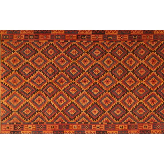 Ahgly Company Machine Washable Indoor Rectangle Contemporary Mahogany Brown Area Rugs, 4' x 6'