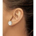 thumbnail image 3 of Sterling Silver Rh 3-5mm White Button Fwc Pearl Cz Post Earrings (13.11 X 13.11) Made In China qe13869, 3 of 5