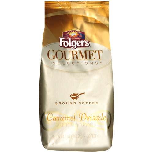 Folgers Gourmet Selections Caramel Drizzle Ground Coffee, 12 oz