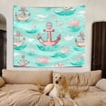 thumbnail image 7 of Washable Boat Wheel College Tapestry Deco for College Dorm Living Room Durable Marine Icons Life Buoys Dorm Tapestry 51x59in Anchor Sea Shell Compasses Modern Dorm Tapestry, 7 of 7