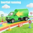 thumbnail image 4 of Modèle de Voiture Jouet à Inertie de Couleur Verte, Conception de Véhicule Distributrice avec Portes Ouvrables et Côtés Relevables, Camion de Simulation pour Étal pour Enfants Garçons, Glissade de Jeu 5.31X1.97X2.56 Pouces, 4 of 7