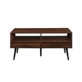 thumbnail image 3 of 40" Wood Coffee Table with Hairpin Legs - Dark Walnut / Black, 3 of 6