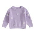 thumbnail image 6 of Douhoow Baby Girl Floral Sweater Long Sleeve Knit Pullover Infant Fall Winter Warm Tops, 6 of 8