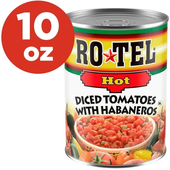 ROTEL Hot Diced Tomatoes with Habaneros, 10 oz (Pack of 1)