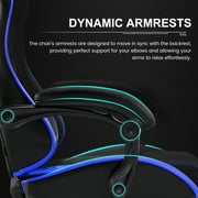 GTRACING Ergonomic GTWD-200 Gaming and Office Chair with Adjustable Pillows and Footrest, Blue