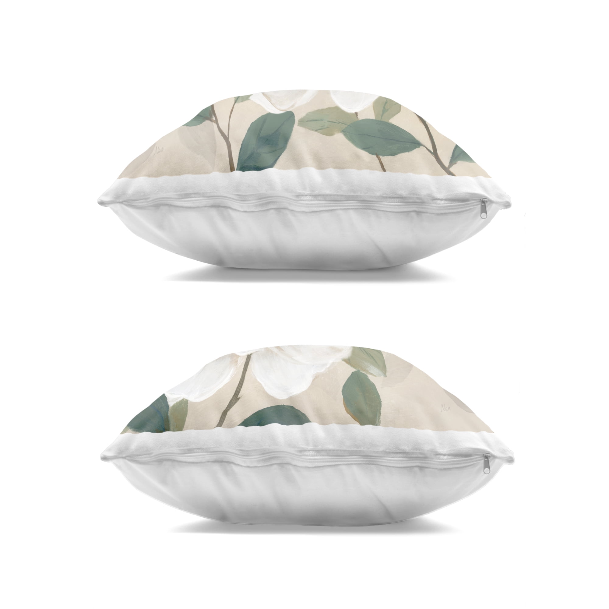 Stupell Industries Serene White Blossoms & Foliage 2 Piece Decorative Printed Throw Pillow Set, design by Nan, 18 x 7 x 18