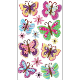 Jolee's Boutique Multicolor Butterflies Bling Paper Stickers, 2 Piece