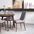 thumbnail image 6 of Allora 5-Piece Mid-Century Modern Dining Set with 4 Fabric Dining Chairs in Grey, 6 of 6