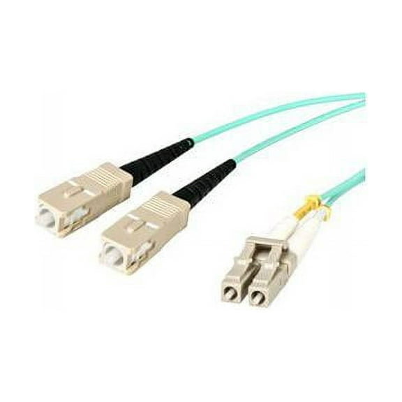 StarTech 10M 10Gb Aqua Multimode Duplex 50/125 LSZH Fiber Optic Cable, LC/SC