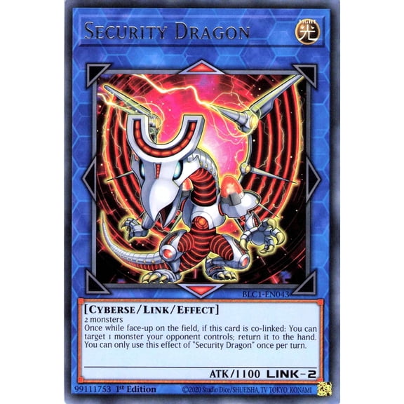 YuGiOh Battles of Legend Chapter 1 Ultra Rare Security Dragon BLC1-EN043 (Silver Name Version)
