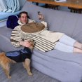thumbnail image 3 of Wearable Oversized Blanket,Brown Boho Geometric and Plant Pattern Wearable Blanket Hoodie for Adults,Cozy Hooded Blankets with Super Pockets,Super Warm Fuzzy Pullover for Women & Men, 3 of 6