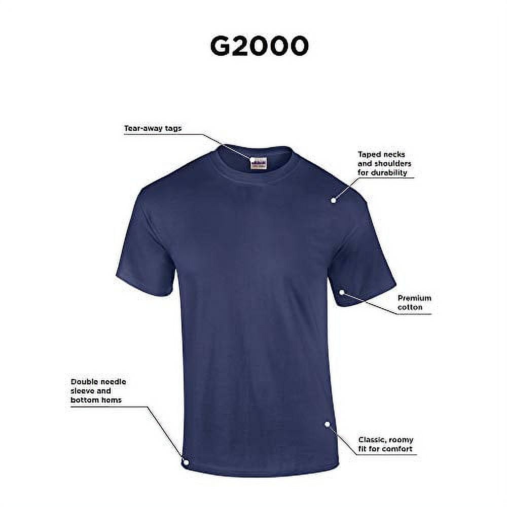 Gildan mens Ultra Cotton T-shirt, Style G2000, Multipack T Shirt, Black 10- pack, Large US Pack of 10