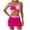 Pink, variant on GEWSEY Women's Bikini Sets High Waisted Swim Skirt Tummy Control Swimsuits Two Piece Scalloped Trim Bathing Suit (Hot Pink, S)