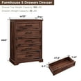 thumbnail image 4 of ACCOHOHO 5-Tier Storage Dressers, Wood Rustic Chest of Drawers for Bedroom Living Room,Brown, 4 of 6