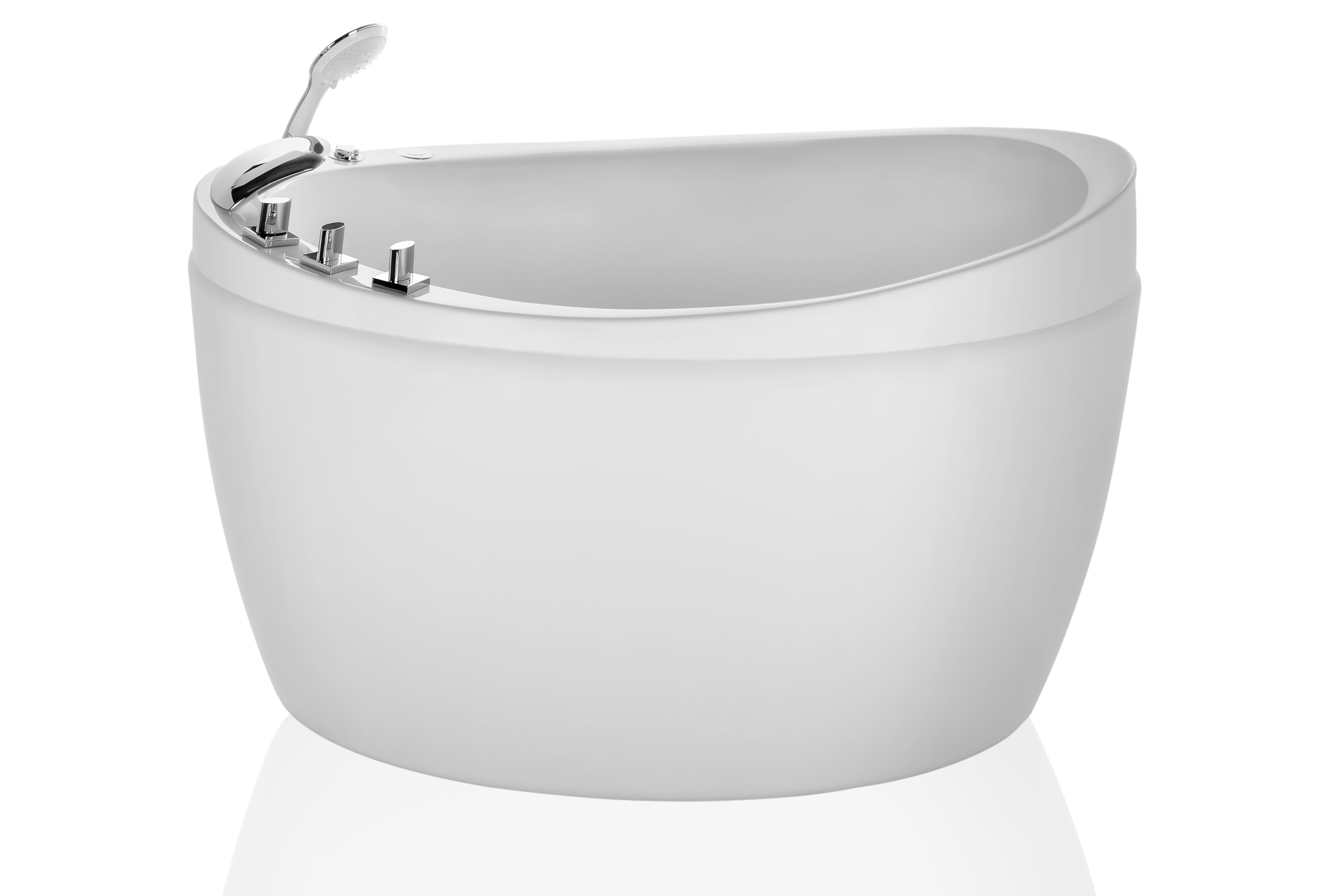 Empava 48 in. Acrylic Freestanding Air Bathtub Hydrotherapy Oval Japanese SPA Massage Tub