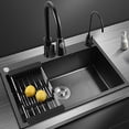 thumbnail image 4 of Multi-size Stainless Steel Kitchen Sink Single Bowl Nano Black Kitchen Fixtures Drain Kit Top Mount/Undermount, 4 of 5