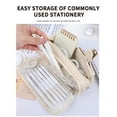 thumbnail image 4 of Savings Big Capacity Canvas Pencil Case,Double Layer Stationery Pouch with Compartments,Pencil Box Holder Organizer,Stationery Storage Bags,Office Supplies, 4 of 6