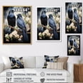 thumbnail image 4 of Designart "Majestic Monochrome Crow II" Animals Floater Framed Canvas Wall Art, 4 of 7