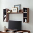 thumbnail image 4 of Modway Omnistand Modern Laminate Wall Mounted Shelves in Walnut/Gray, 4 of 5