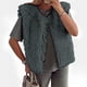 thumbnail image 1 of Blusa informal sin mangas y sin capucha para mujer, estilo abrigo y chaquetas, de imitación de lana, corta, cálida, de invierno, con abertura frontal., 1 of 7