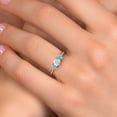 thumbnail image 4 of Gem Stone King 18K Rose Gold Plated Silver Simulated White Opal and Blue Zircon Engagement Ring for Women | 1.50 Cttw | Round Cabochon 5MM | Gemstone October Birthstone | Size 7, 4 of 6