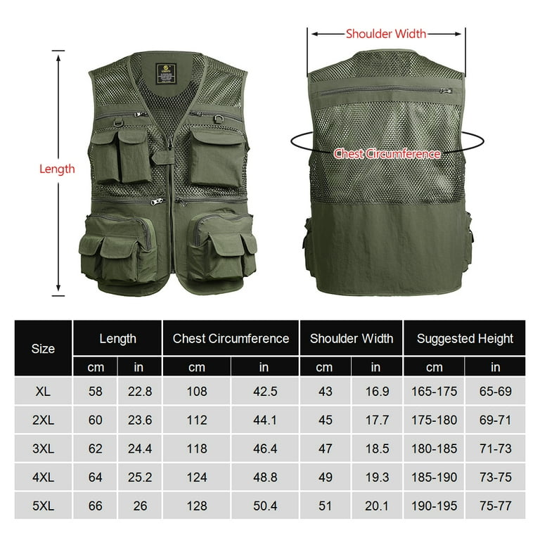 Carevas Fishing Vest Breathable Fishing Travel Mesh Vest with