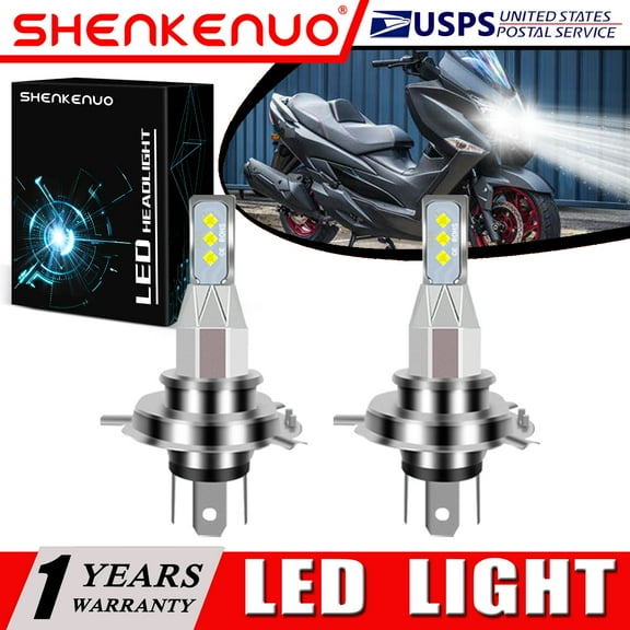 SHENKENUO For Suzuki Burgman 400 AN400 2008-2016 2X 9003 H4 LED Headlight Bulb 6000K White,Pack of 2,C92