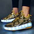 thumbnail image 5 of Yiomxhi Kids Roller Shoes, Boy Girl Sneakers with LED Light Wheels, Become Sport Sneaker for Birthday Christmas Children Gift, Adjustable Roller Skates Suitable for Outdoor School, 5 of 7