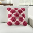 thumbnail image 4 of Mina Victory Life Styles Tufted Pom Poms 18"X18" Hot Pink Indoor Throw Pillow, 4 of 6