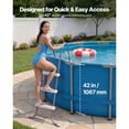 thumbnail image 2 of KFFKFF 3-Step Steel A-Frame Pool Ladder, Suitable for 42-Inch High Walls, 300 lbs Capacity, Non-Slip Wide Steps for Safe Entry and Exit, Easy Assembly, Gray and White Design, 2 of 9