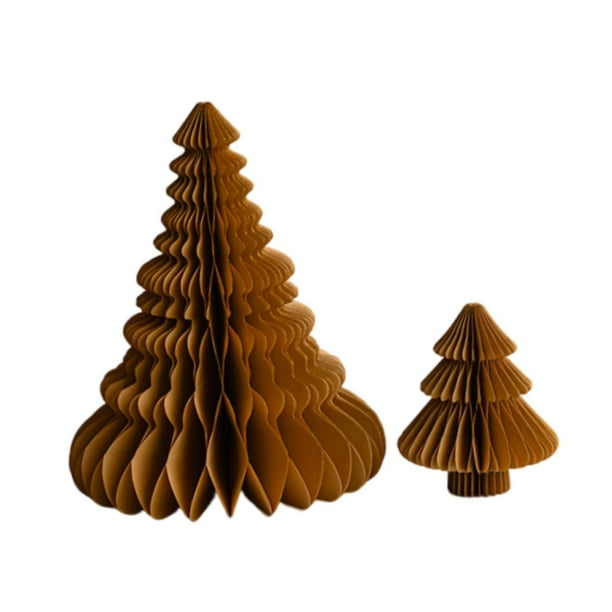 2 Adornos Navideños de Papel en Miniatura para Árbol de Navidad, Estilo Vintage, Regalo Festivo Amarillo