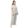 thumbnail image 5 of Fruit of the Loom Women's Soft & Breathable V-Neck Short Sleeve Top & Pajama Pant Set, Sizes S-4X, 5 of 12