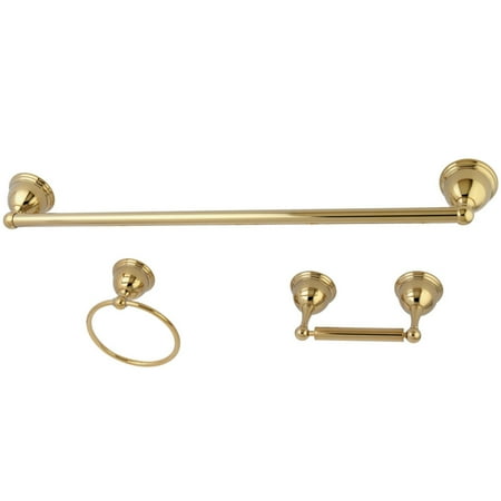 Kingston Brass BAK396148PB Restoration 3-Piece Bathroom Hardware, Polished Brass