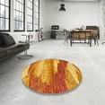 thumbnail image 3 of Ahgly Company Tapis d'Intérieur Rond Abstrait Orange Rouge, 7 Pieds Rond, 3 of 6