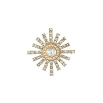 Time and True Goldtone Rhinestone Sunburst Brooch, 1 Piece