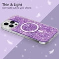 thumbnail image 3 of Daxi for iPhone 14 Pro max case, clear magnetic ultra-thin glitter women's girly soft case-Purple, 3 of 15
