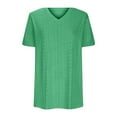 thumbnail image 4 of Afdoent Womens T Shirts Plus Size V Neck Solid Color Short Sleeve T Shirt Loose Fit Top For Casual Wear Casual Trendy Clothes For Women, 4 of 4