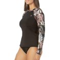 thumbnail image 4 of Hurley Women's UPF 50+ Long Sleeve Pull Over Rash Guard (Scattered Palm, XL), 4 of 5