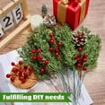 thumbnail image 3 of Dalrosia Christmas Artificial Pine Branches with Red Berry Stems, 10.5" Faux Evergreen Norfolk Pine Cypress Leaves Stems, Fake Foliage Pine Needles Picks for DIY Craft Garland Home Decor, 3 of 5