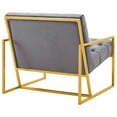 thumbnail image 4 of Modway Bequest Gold Stainless Steel Performance Velvet Accent Chair in Gray, 4 of 5