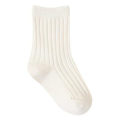 

Baby Toddler Soft Socks Kids Socks Candy Colored Double Needle Mid Calf Socks Fashionable Kids Solid Color Socks