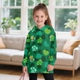 thumbnail image 3 of Xoenoiee Green Heart Shamrock Print Long Hoodies with Pocket for Girls St. Patrick's Day Sweatshirt Clothes Graphic Pullover Hoodie Dress Long Sleeve Hooded Sweatshirt, Size 5-6 Years, 3 of 7
