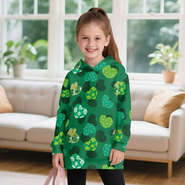 witchery green floral dress Stylish Sweatshirt Dress for Girls – The Tot Edit main image 1